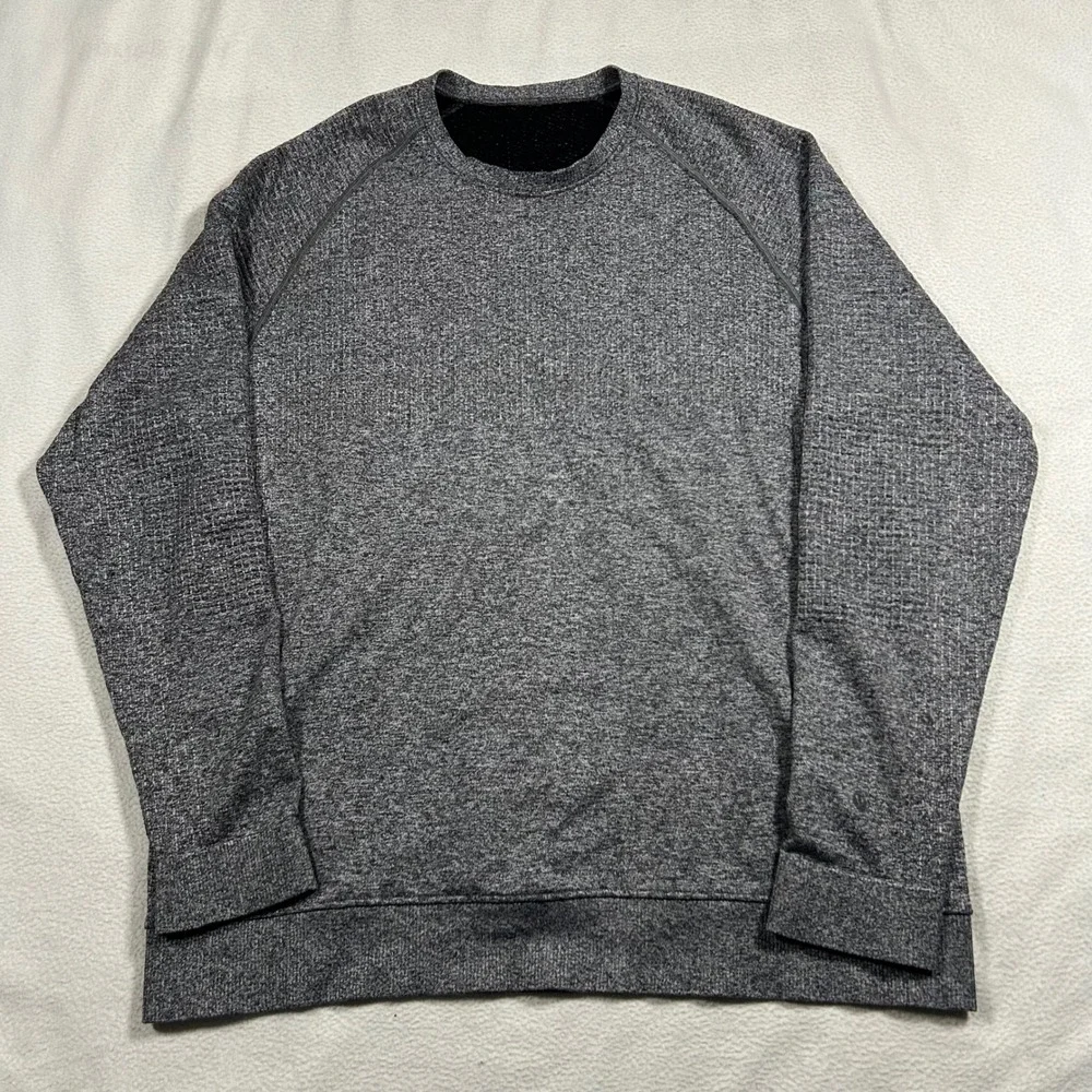 Lululemon Metal Vent Tech Shirt Mens XL Grey Long Sleeve Seamless Pullover READ